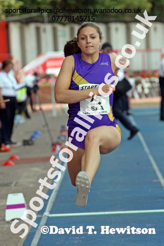 Inter girls triple jump, 2015 English Schools, Gateshead. Photo: David T. Hewitson/Sports for All Pics